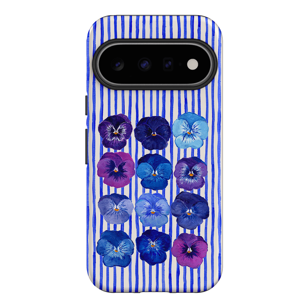 Striped Pansies Printed Phone Cases Google Pixel 11 / Armoured by Kayla Henley - The Dairy