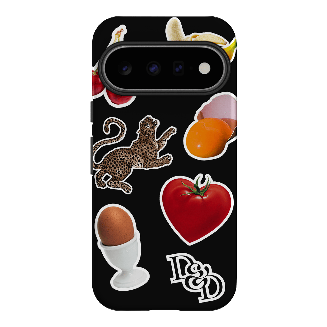 Sunday Stickers Black Printed Phone Cases Google Pixel 11 / Armoured by Desmond & Dempsey - The Dairy
