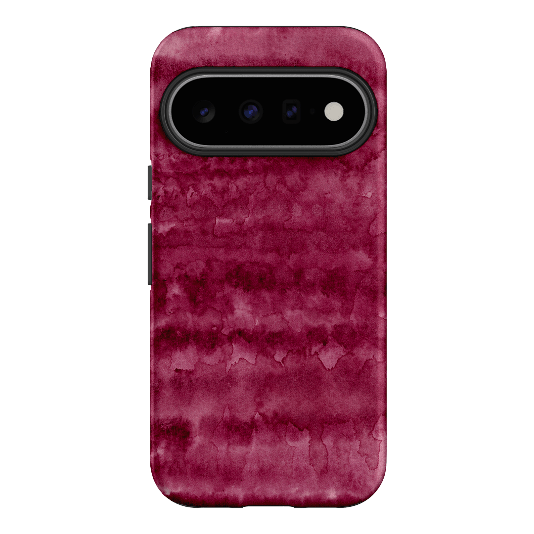 Watercolour Stripes Burgundy Printed Phone Cases Google Pixel 11 / Armoured by The Dairy - The Dairy