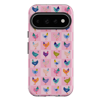 Checkered Chickens Printed Phone Cases Google Pixel 11 Pro / Armoured by Kayla Henley - The Dairy