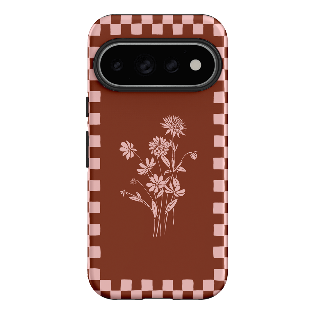 Dahlia Check Printed Phone Cases Google Pixel 11 Pro / Armoured by Typoflora - The Dairy