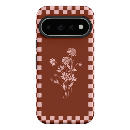 Dahlia Check Printed Phone Cases Google Pixel 11 Pro / Armoured by Typoflora - The Dairy