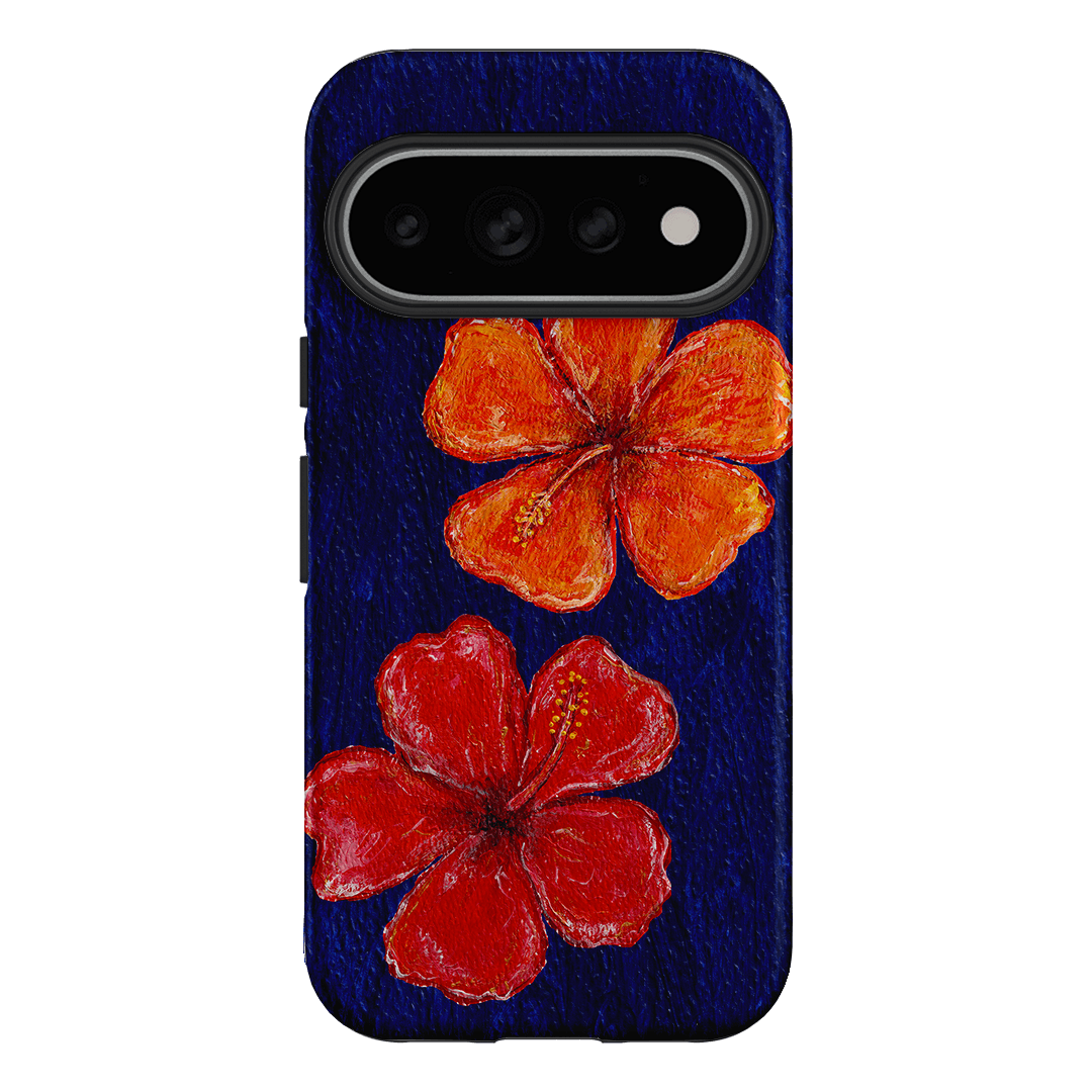 Hibiscus Flower Deep Blue Printed Phone Cases Google Pixel 11 Pro / Armoured by BG. Studio - The Dairy