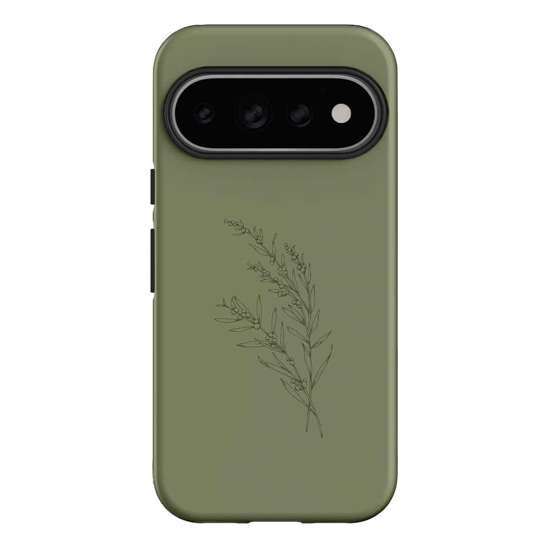 Khaki Wattle Printed Phone Cases Google Pixel 11 Pro / Armoured by Typoflora - The Dairy