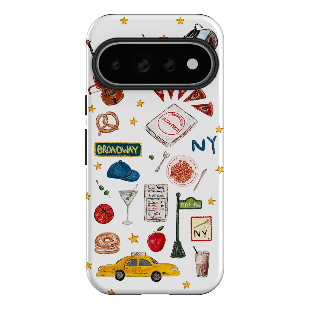 NYC White Printed Phone Cases Google Pixel 11 Pro / Armoured by BG. Studio - The Dairy