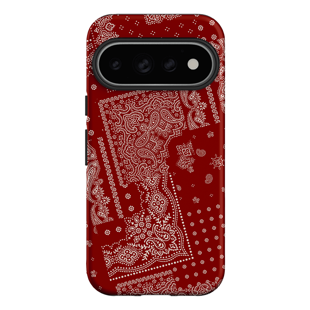 Paisley Crimson Printed Phone Cases Google Pixel 11 Pro / Armoured by The Dairy - The Dairy