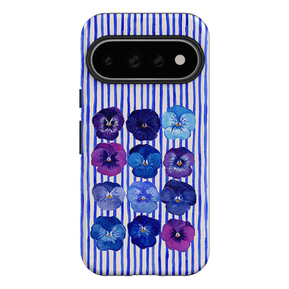 Striped Pansies Printed Phone Cases Google Pixel 11 Pro / Armoured by Kayla Henley - The Dairy