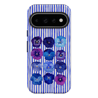 Striped Pansies Printed Phone Cases Google Pixel 11 Pro / Armoured by Kayla Henley - The Dairy