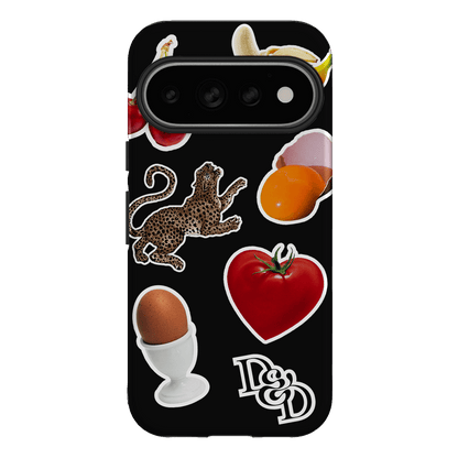 Sunday Stickers Black Printed Phone Cases Google Pixel 11 Pro / Armoured by Desmond & Dempsey - The Dairy