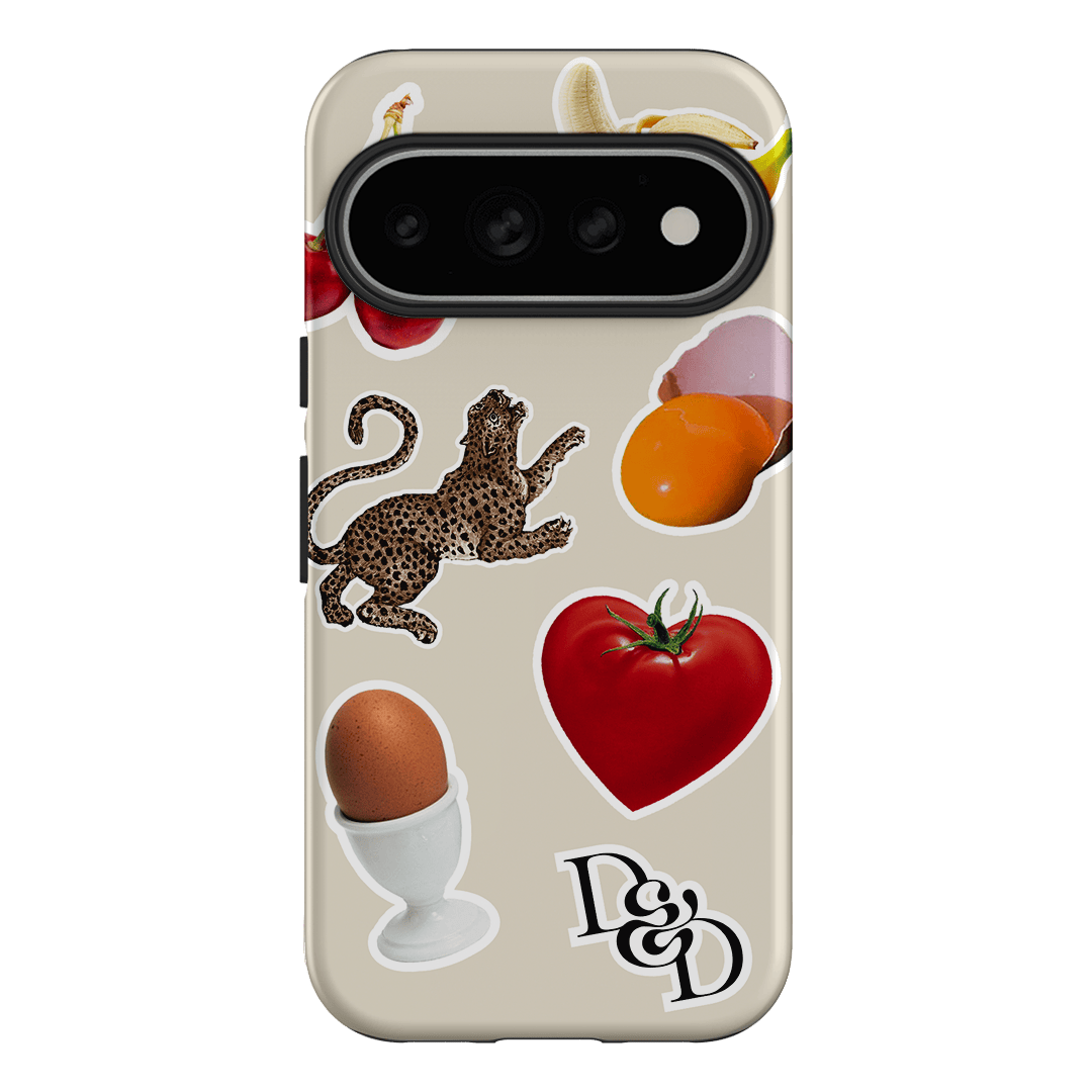Sunday Stickers Cream Printed Phone Cases by Desmond & Dempsey - The Dairy