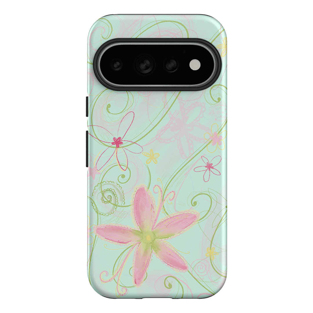Swirl Blue Printed Phone Cases Google Pixel 11 Pro / Armoured by Kayla Carr - The Dairy
