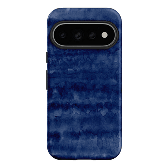 Watercolour Stripes Navy Printed Phone Cases Google Pixel 11 Pro / Armoured by The Dairy - The Dairy