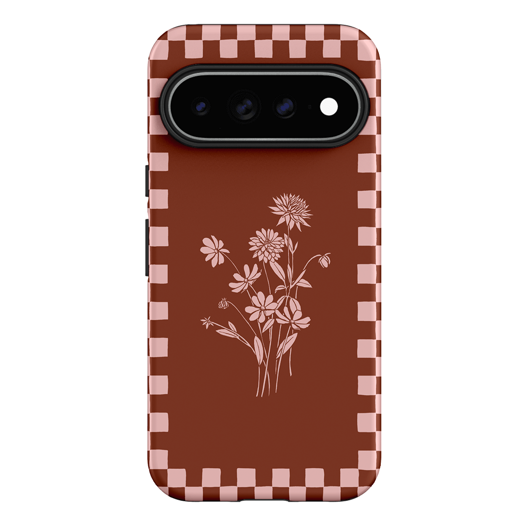 Dahlia Check Printed Phone Cases Google Pixel 11 Pro XL / Armoured by Typoflora - The Dairy