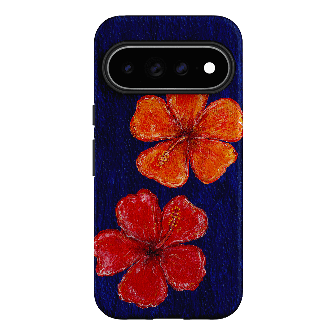 Hibiscus Flower Deep Blue Printed Phone Cases Google Pixel 11 Pro XL / Armoured by BG. Studio - The Dairy