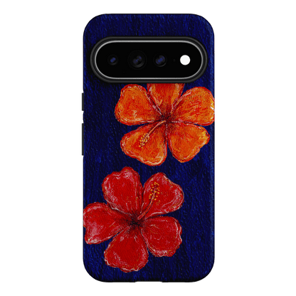 Hibiscus Flower Deep Blue Printed Phone Cases Google Pixel 11 Pro XL / Armoured by BG. Studio - The Dairy