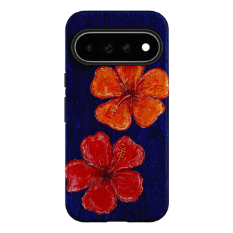 Hibiscus Flower Deep Blue Printed Phone Cases Google Pixel 11 Pro XL / Armoured by BG. Studio - The Dairy