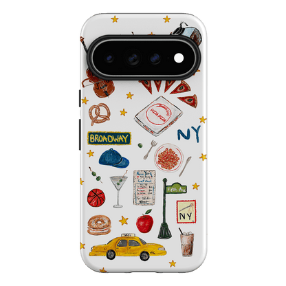 NYC White Printed Phone Cases Google Pixel 11 Pro XL / Armoured by BG. Studio - The Dairy