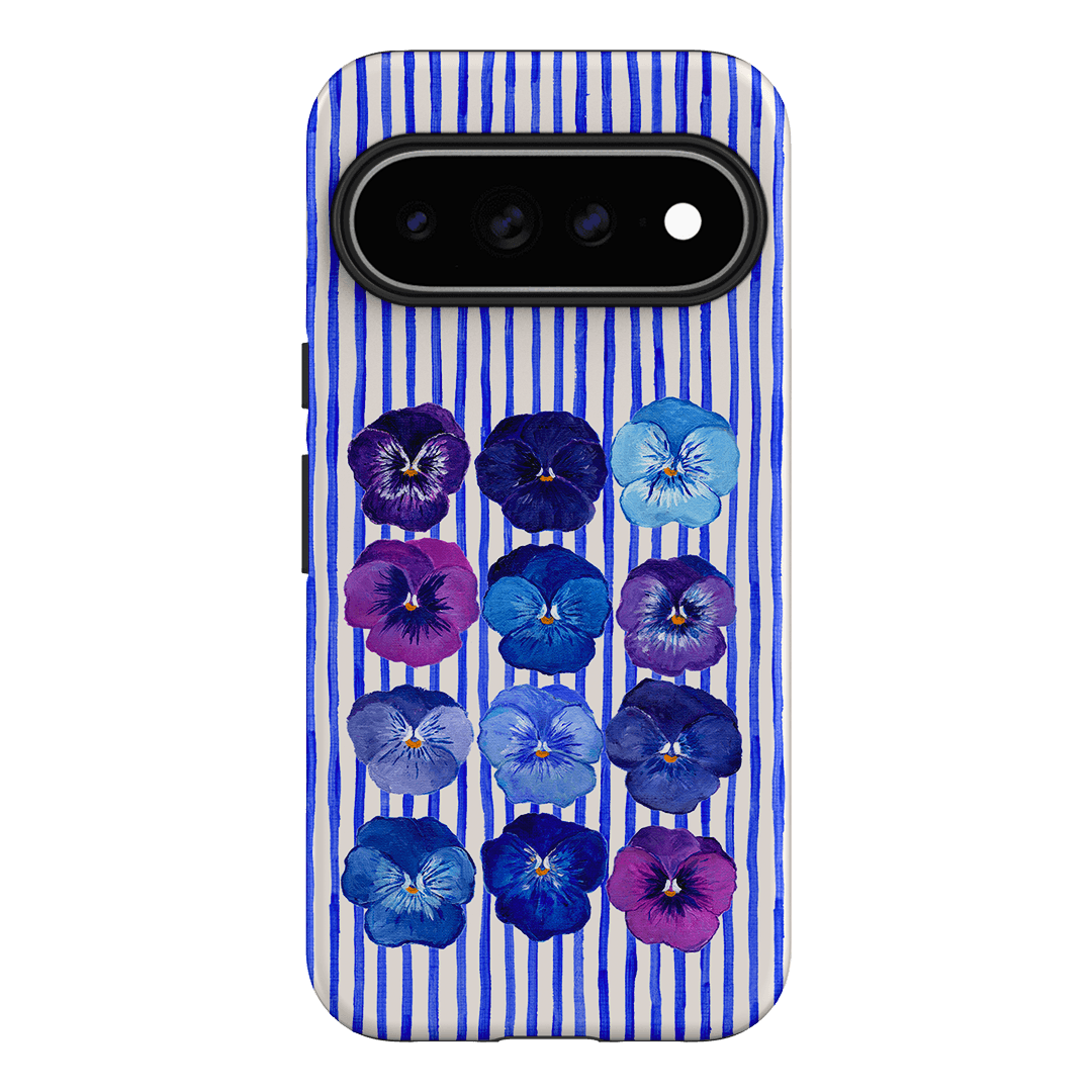 Striped Pansies Printed Phone Cases Google Pixel 11 Pro XL / Armoured by Kayla Henley - The Dairy