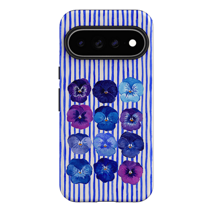 Striped Pansies Printed Phone Cases Google Pixel 11 Pro XL / Armoured by Kayla Henley - The Dairy