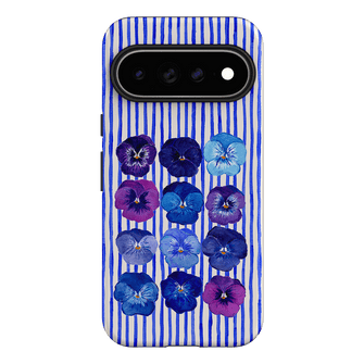 Striped Pansies Printed Phone Cases Google Pixel 11 Pro XL / Armoured by Kayla Henley - The Dairy