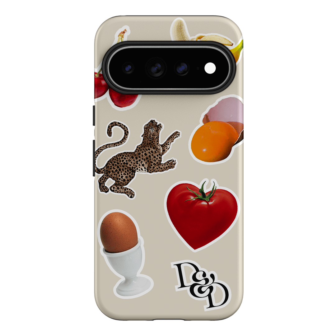 Sunday Stickers Cream Printed Phone Cases by Desmond & Dempsey - The Dairy