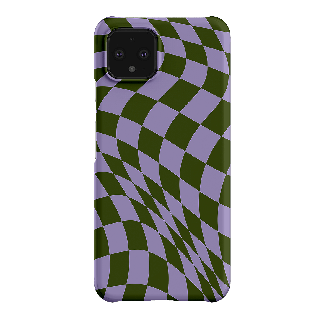 Wavy Check Forest on Lilac Matte Case Matte Phone Cases Google Pixel 4 / Snap by The Dairy - The Dairy