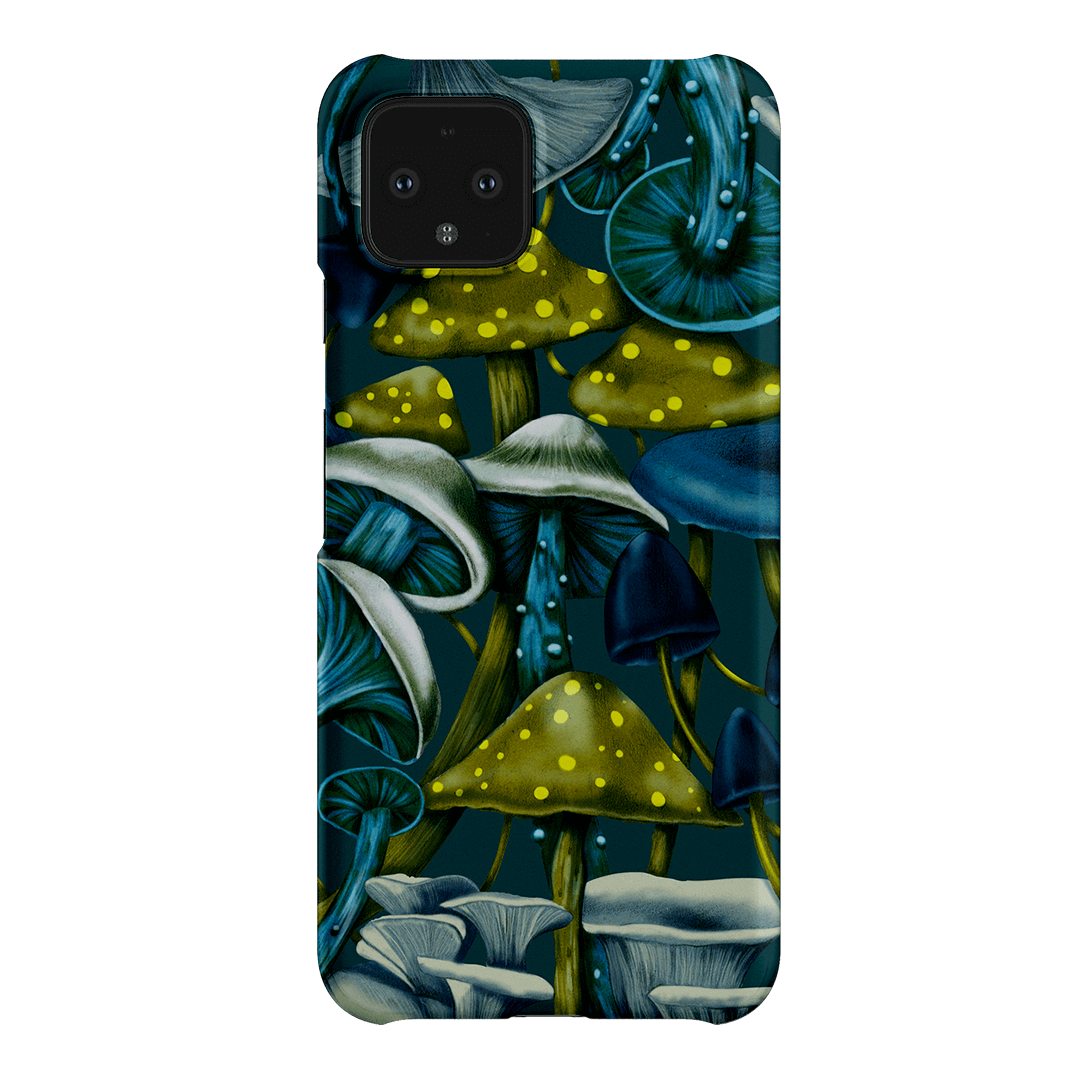Shrooms Blue Printed Phone Cases Google Pixel 4 / Snap by Kelly Thompson - The Dairy