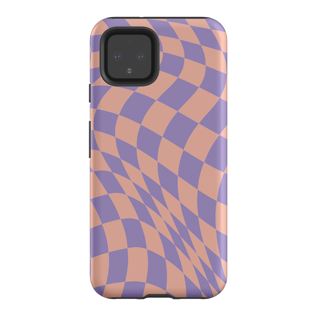 Wavy Check Lilac on Blush Matte Case Matte Phone Cases Google Pixel 4 / Armoured by The Dairy - The Dairy
