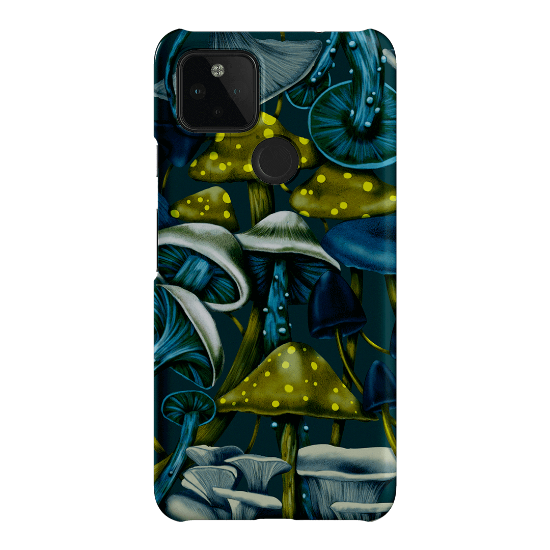 Shrooms Blue Printed Phone Cases Google Pixel 4A 5G / Snap by Kelly Thompson - The Dairy