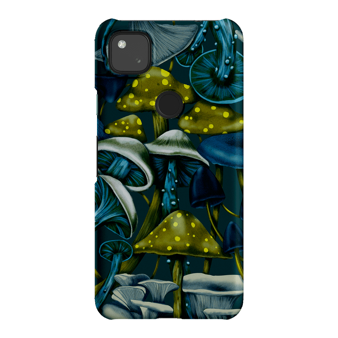 Shrooms Blue Printed Phone Cases Google Pixel 4A 4G / Snap by Kelly Thompson - The Dairy