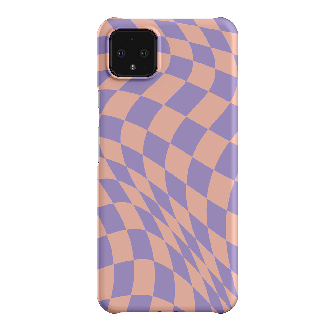 Wavy Check Lilac on Blush Matte Case Matte Phone Cases Google Pixel 4XL / Snap by The Dairy - The Dairy