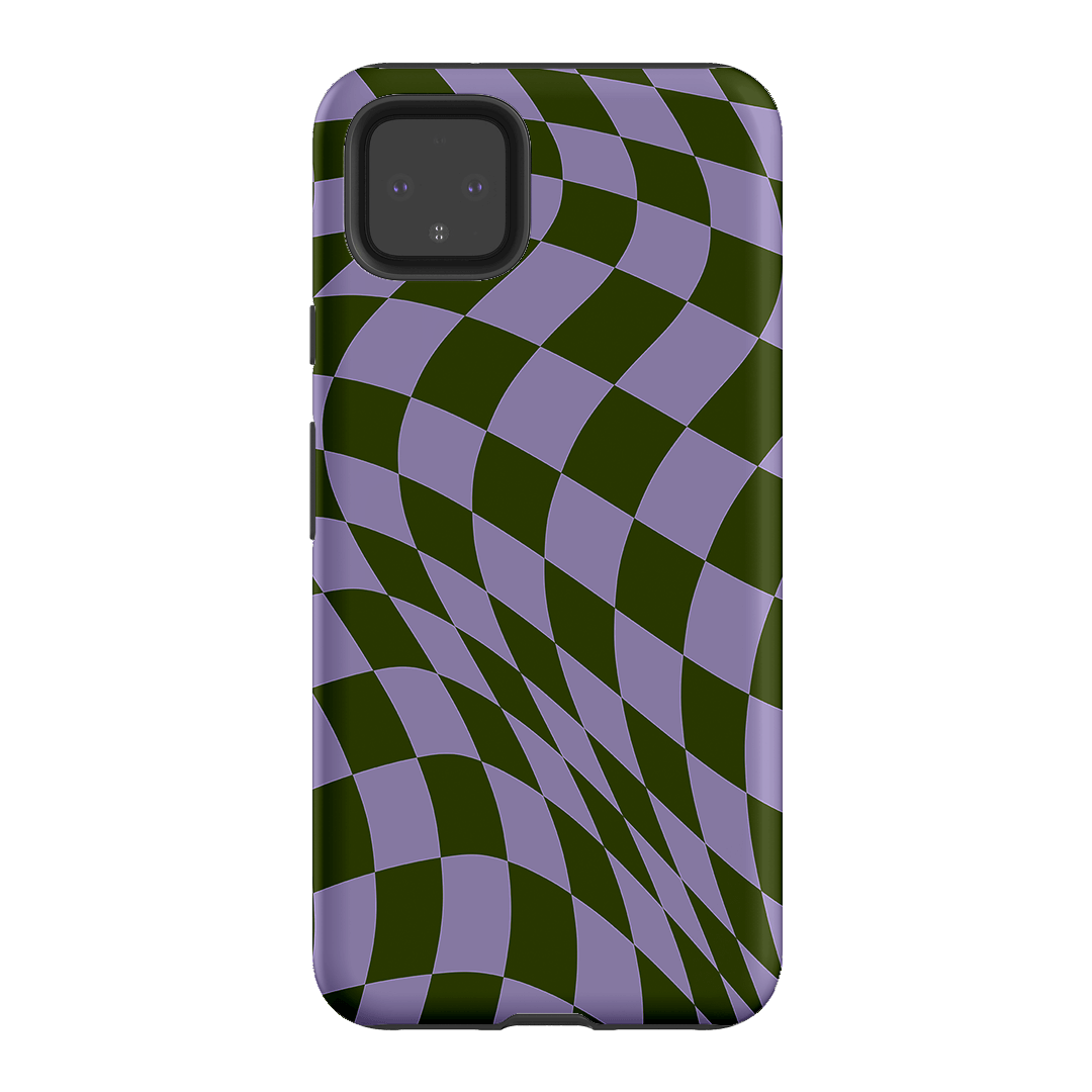 Wavy Check Forest on Lilac Matte Case Matte Phone Cases Google Pixel 4XL / Armoured by The Dairy - The Dairy