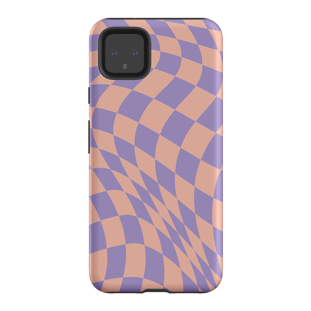 Wavy Check Lilac on Blush Matte Case Matte Phone Cases Google Pixel 4XL / Armoured by The Dairy - The Dairy