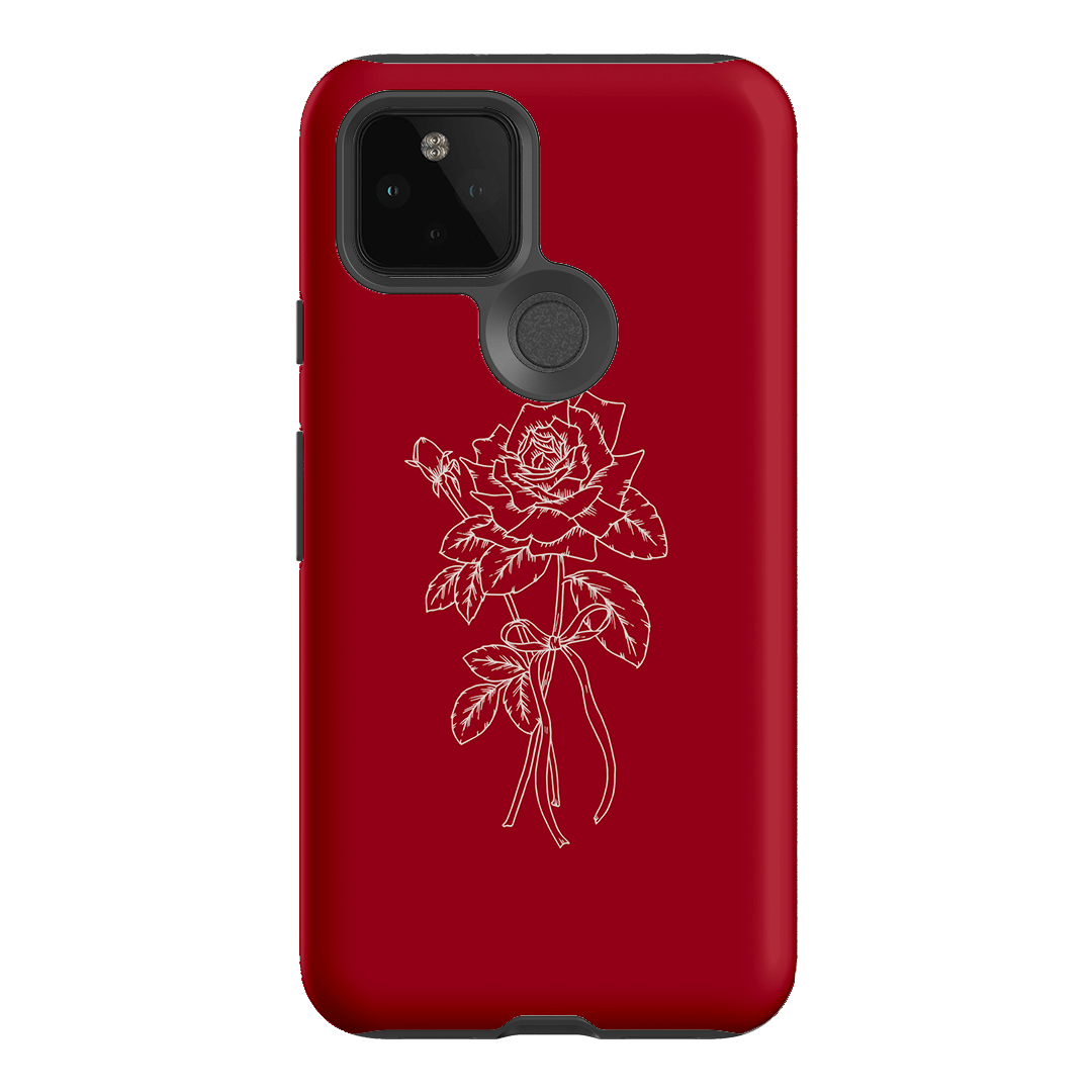 Red Rose Printed Phone Cases Google Pixel 5 / Armoured by Typoflora - The Dairy