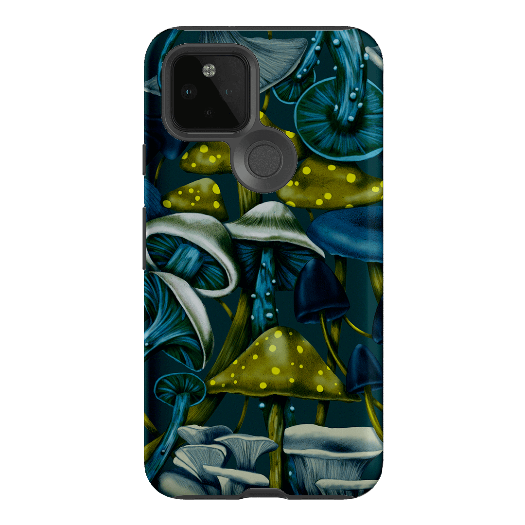 Shrooms Blue Printed Phone Cases Google Pixel 5 / Armoured by Kelly Thompson - The Dairy
