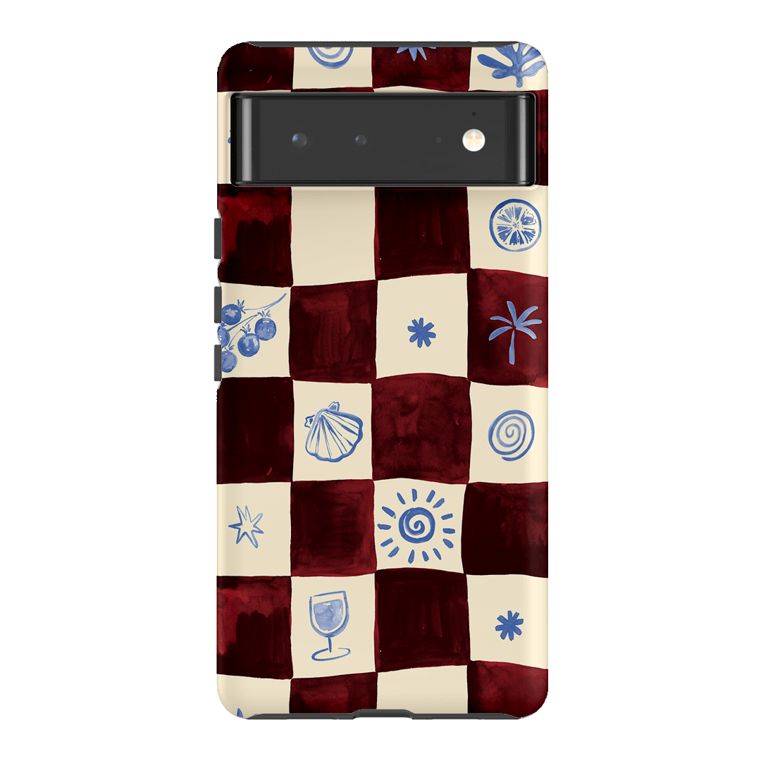 Afternoon Mezze Maroon Printed Phone Cases Google Pixel 6 / Armoured by Charlie Taylor - The Dairy