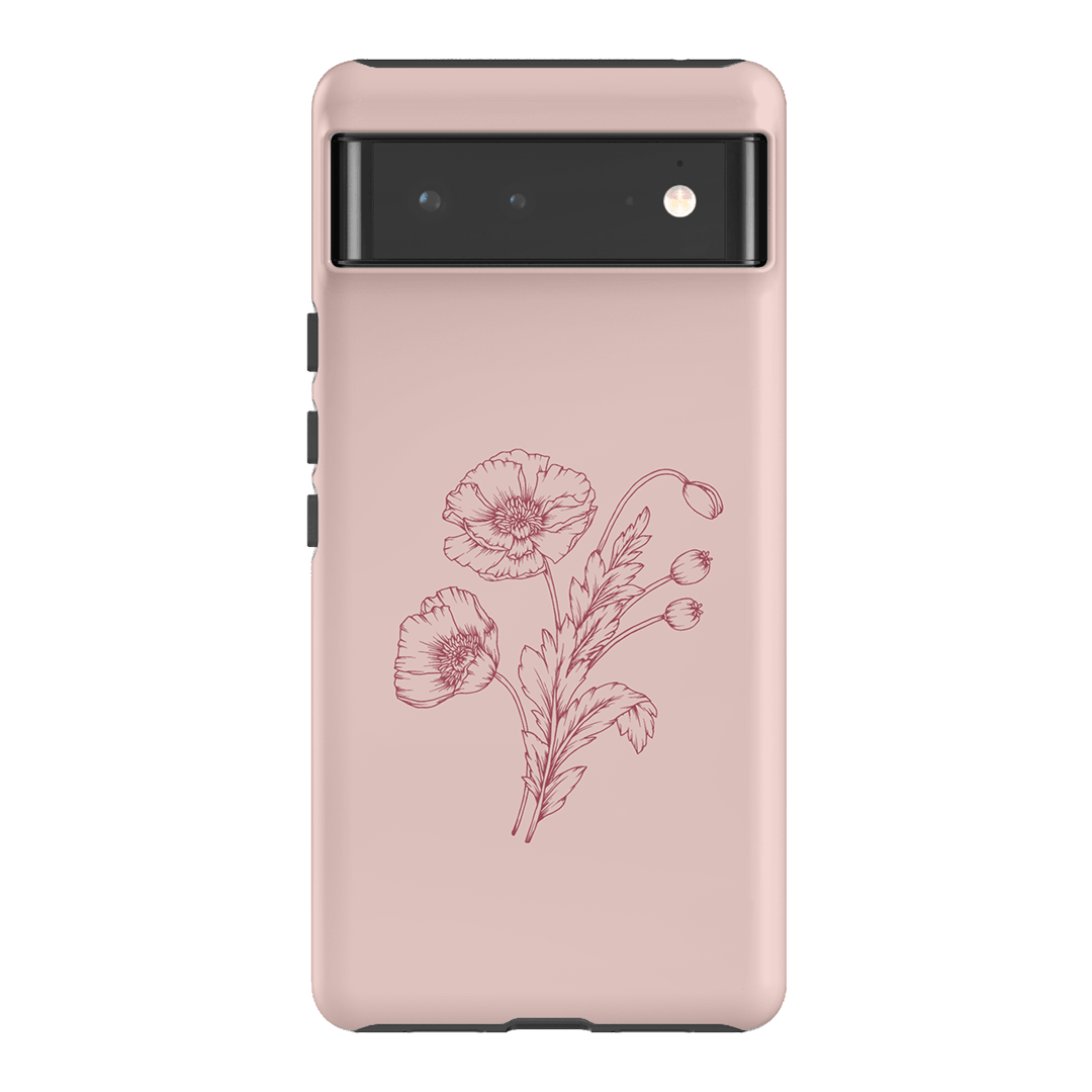 Blush Poppies Printed Phone Cases Google Pixel 6 / Armoured by Typoflora - The Dairy