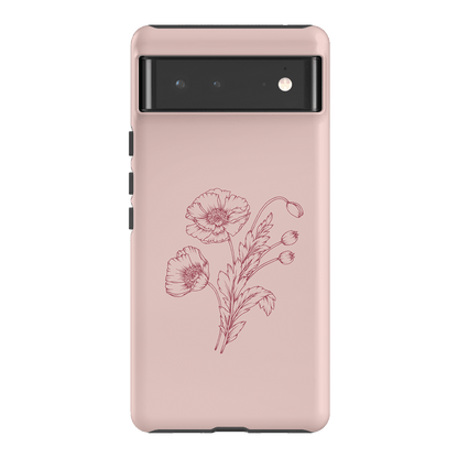 Blush Poppies Printed Phone Cases Google Pixel 6 / Armoured by Typoflora - The Dairy