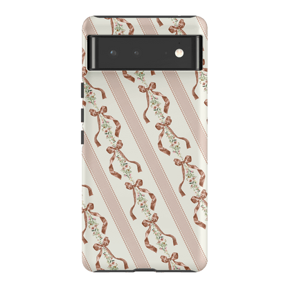 Bow Stripe Printed Phone Cases Google Pixel 6 / Armoured by Veronica Tucker - The Dairy