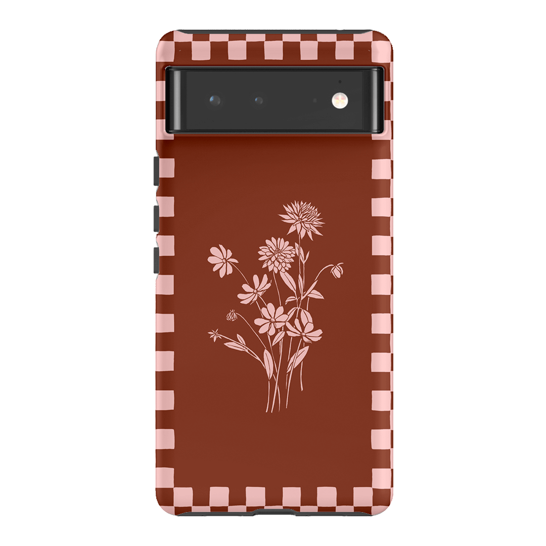 Dahlia Check Printed Phone Cases Google Pixel 6 / Armoured by Typoflora - The Dairy