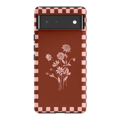 Dahlia Check Printed Phone Cases Google Pixel 6 / Armoured by Typoflora - The Dairy