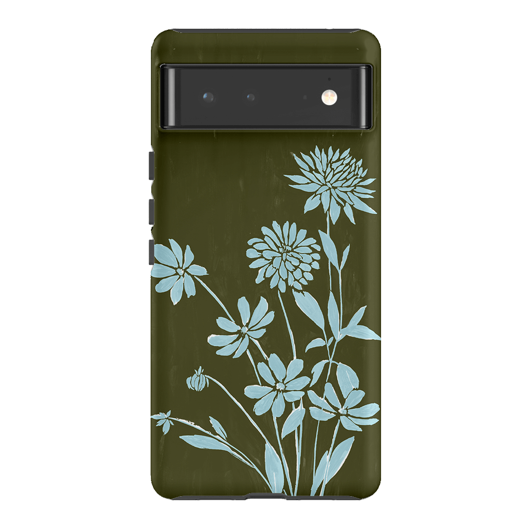 Dahlia Khaki Printed Phone Cases Google Pixel 6 / Armoured by Typoflora - The Dairy