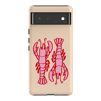 Lobster Love Peach Printed Phone Cases Google Pixel 6 / Armoured by The Dairy - The Dairy