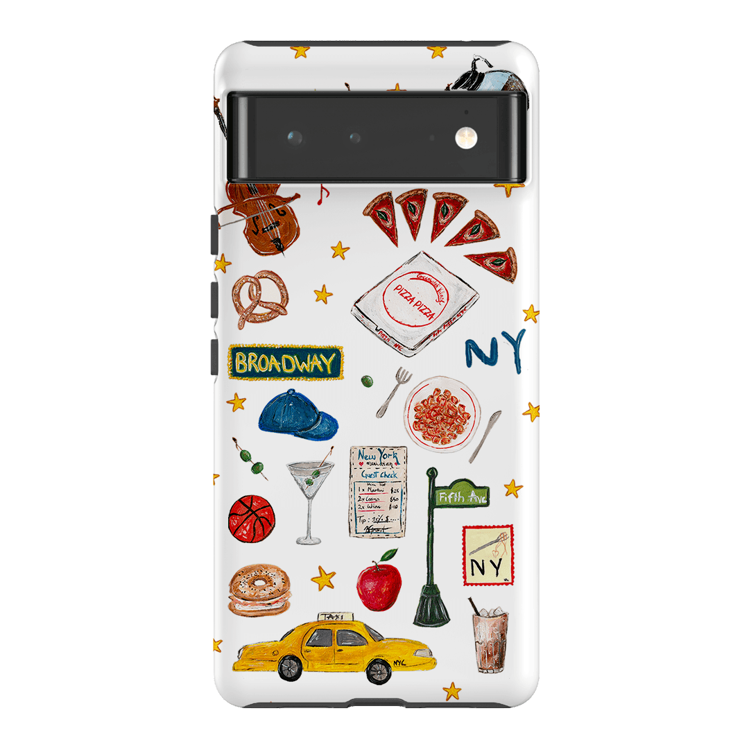 NYC White Printed Phone Cases Google Pixel 6 / Armoured by BG. Studio - The Dairy