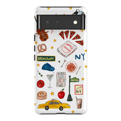 NYC White Printed Phone Cases Google Pixel 6 / Armoured by BG. Studio - The Dairy