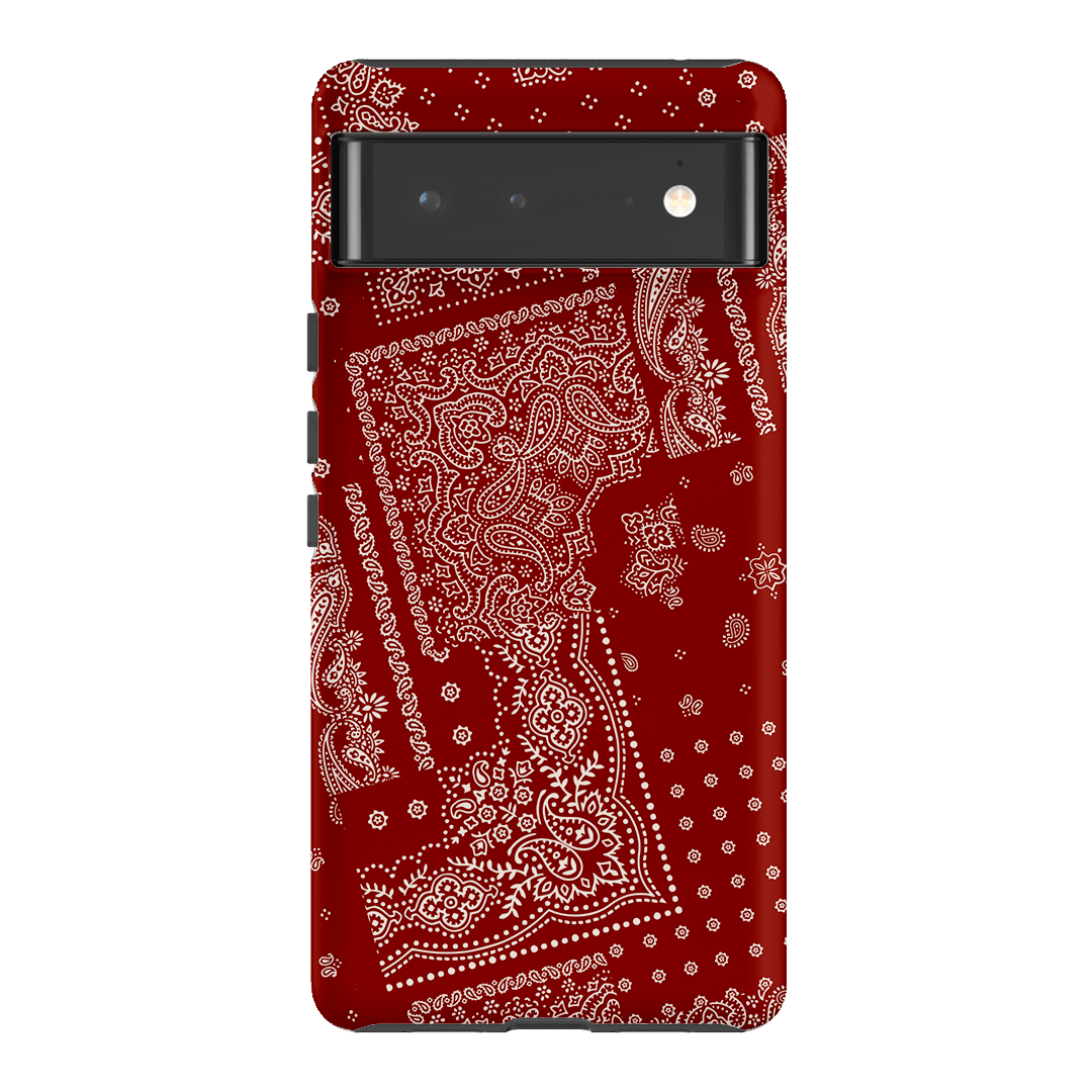 Paisley Crimson Printed Phone Cases Google Pixel 6 / Armoured by The Dairy - The Dairy