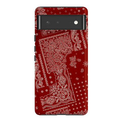 Paisley Crimson Printed Phone Cases Google Pixel 6 / Armoured by The Dairy - The Dairy