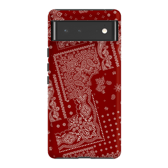 Paisley Crimson Printed Phone Cases Google Pixel 6 / Armoured by The Dairy - The Dairy