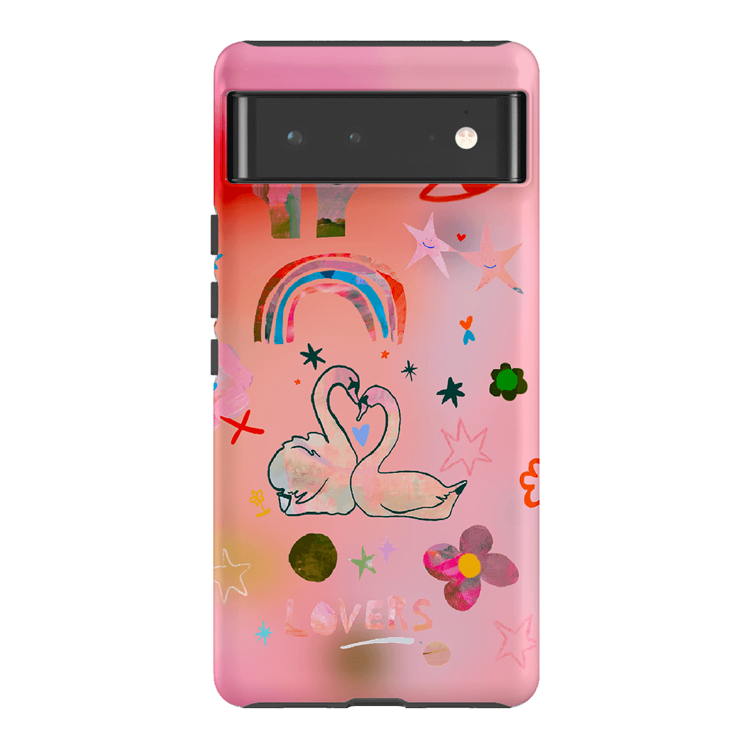 Pink Swan Printed Phone Cases Google Pixel 6 / Armoured by Kate Eliza - The Dairy