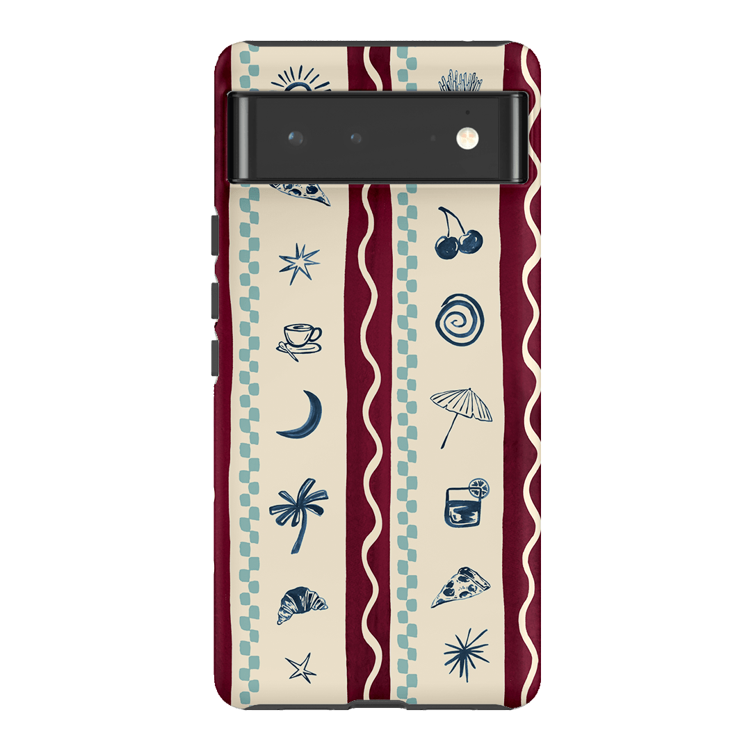 Summer Snacks Burgundy Printed Phone Cases Google Pixel 6 / Armoured by Charlie Taylor - The Dairy